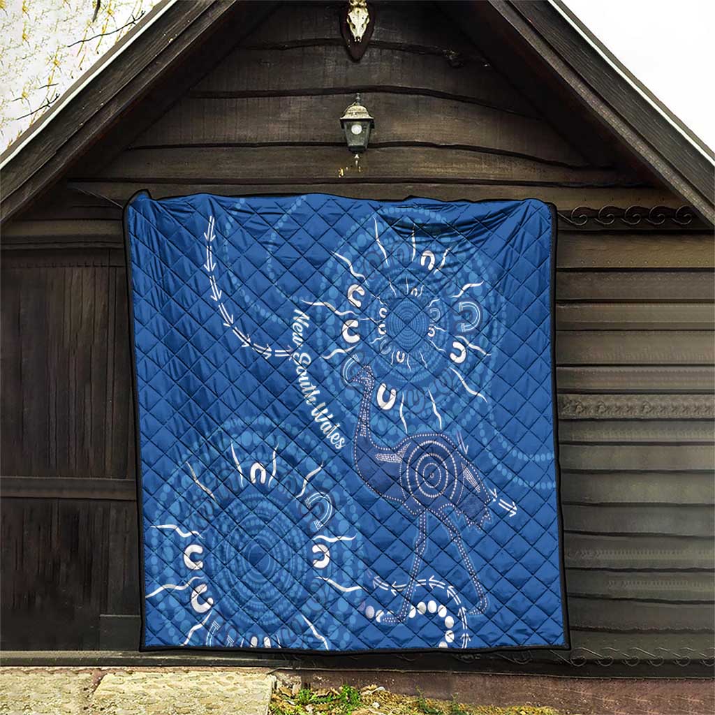 Australia New South Wales Quilt Aussie Emu With Aboriginal Art