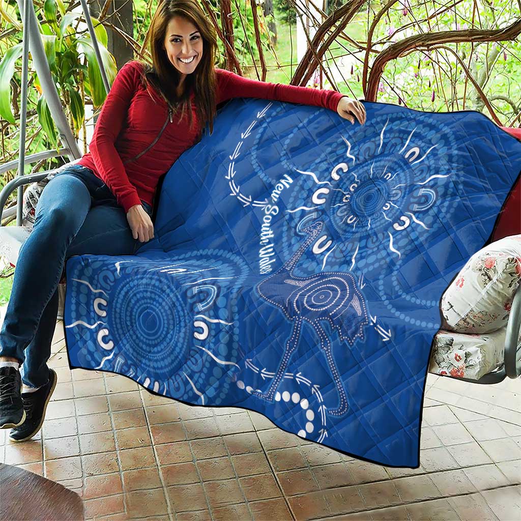 Australia New South Wales Quilt Aussie Emu With Aboriginal Art