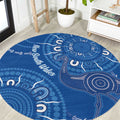 Australia New South Wales Round Carpet Aussie Emu With Aboriginal Art