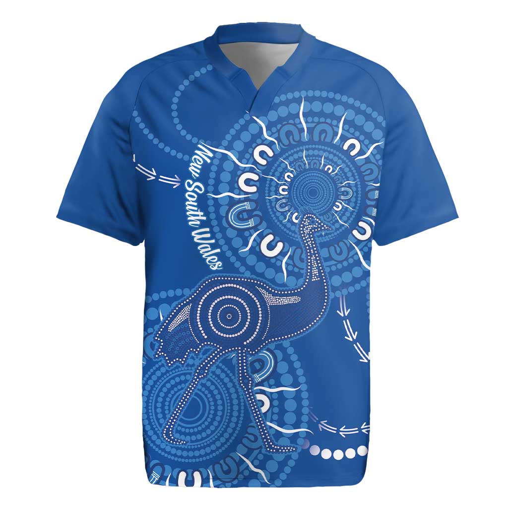 Australia New South Wales Rugby Jersey Aussie Emu With Aboriginal Art