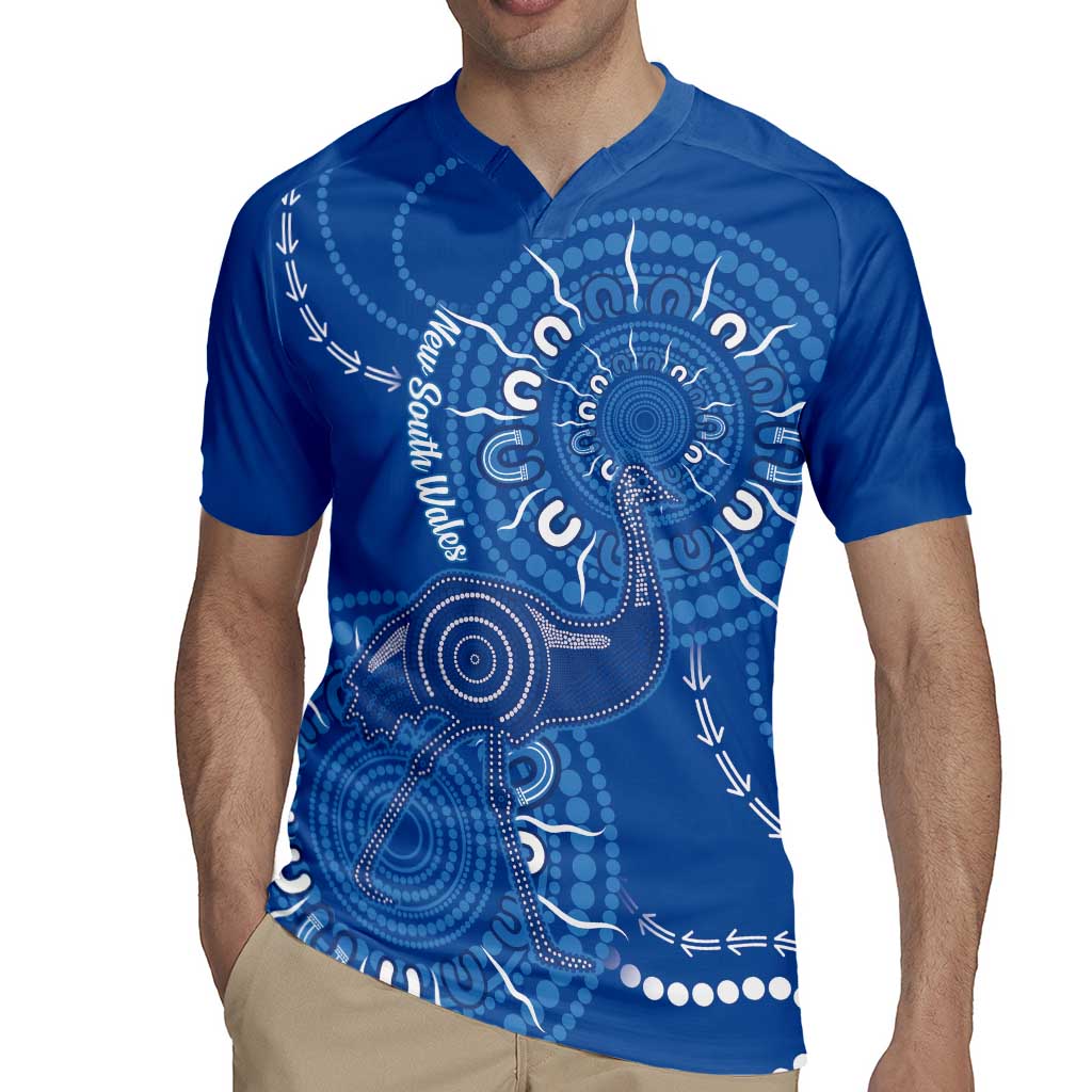 Australia New South Wales Rugby Jersey Aussie Emu With Aboriginal Art