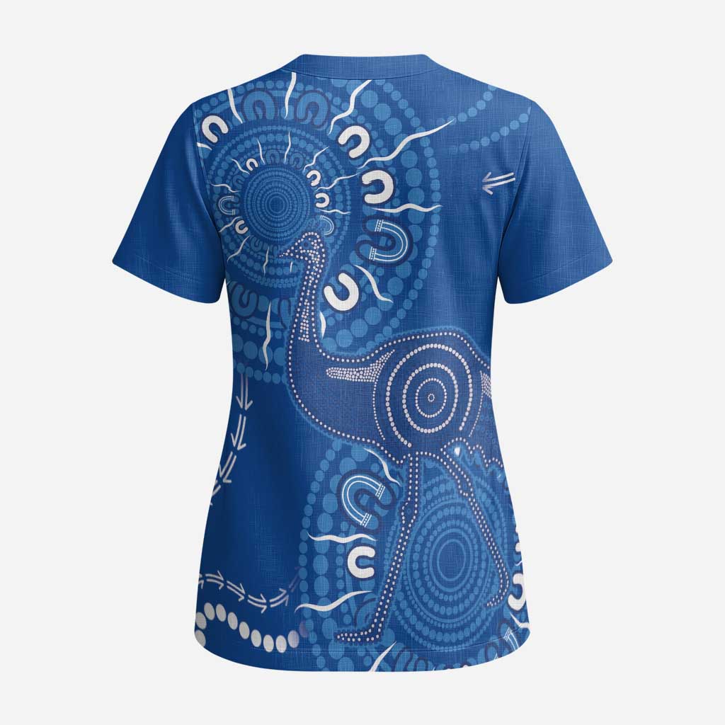 Australia New South Wales Scrub Top Aussie Emu With Aboriginal Art - Aussie Hoodie