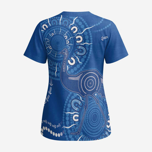 Australia New South Wales Scrub Top Aussie Emu With Aboriginal Art - Aussie Hoodie