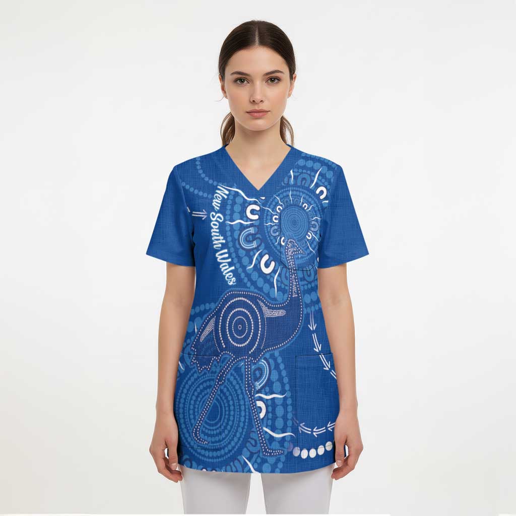 Australia New South Wales Scrub Top Aussie Emu With Aboriginal Art - Aussie Hoodie