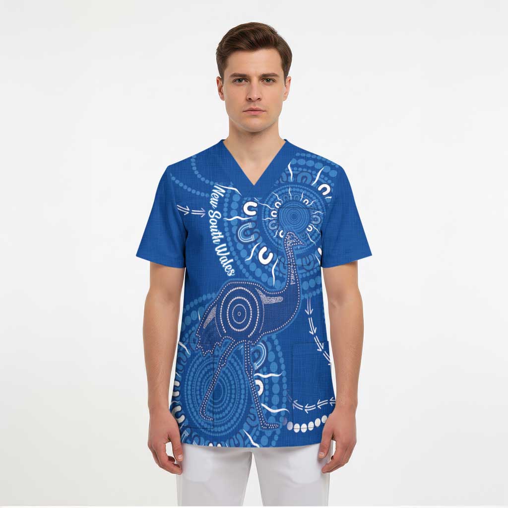 Australia New South Wales Scrub Top Aussie Emu With Aboriginal Art - Aussie Hoodie