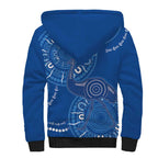 Australia New South Wales Sherpa Hoodie Aussie Emu With Aboriginal Art
