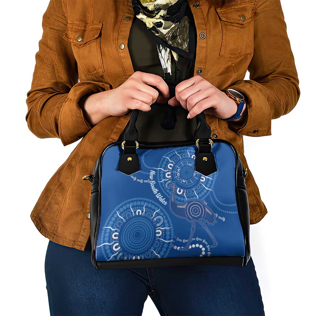 Australia New South Wales Shoulder Handbag Aussie Emu With Aboriginal Art