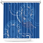 Australia New South Wales Shower Curtain Aussie Emu With Aboriginal Art