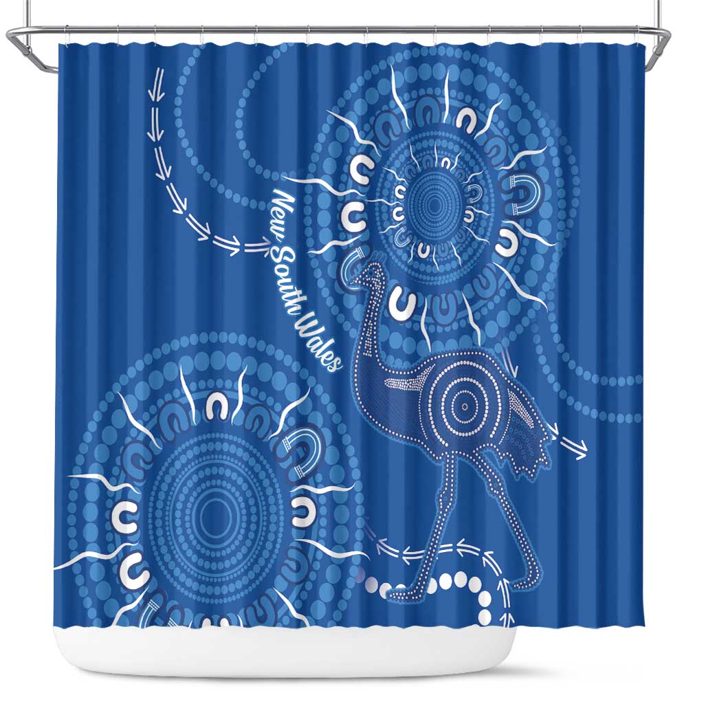 Australia New South Wales Shower Curtain Aussie Emu With Aboriginal Art