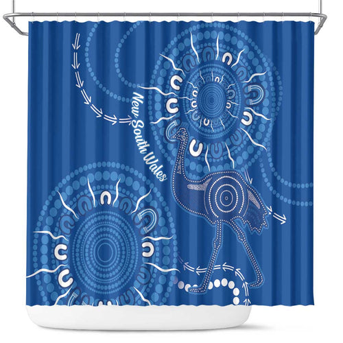 Australia New South Wales Shower Curtain Aussie Emu With Aboriginal Art