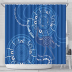 Australia New South Wales Shower Curtain Aussie Emu With Aboriginal Art