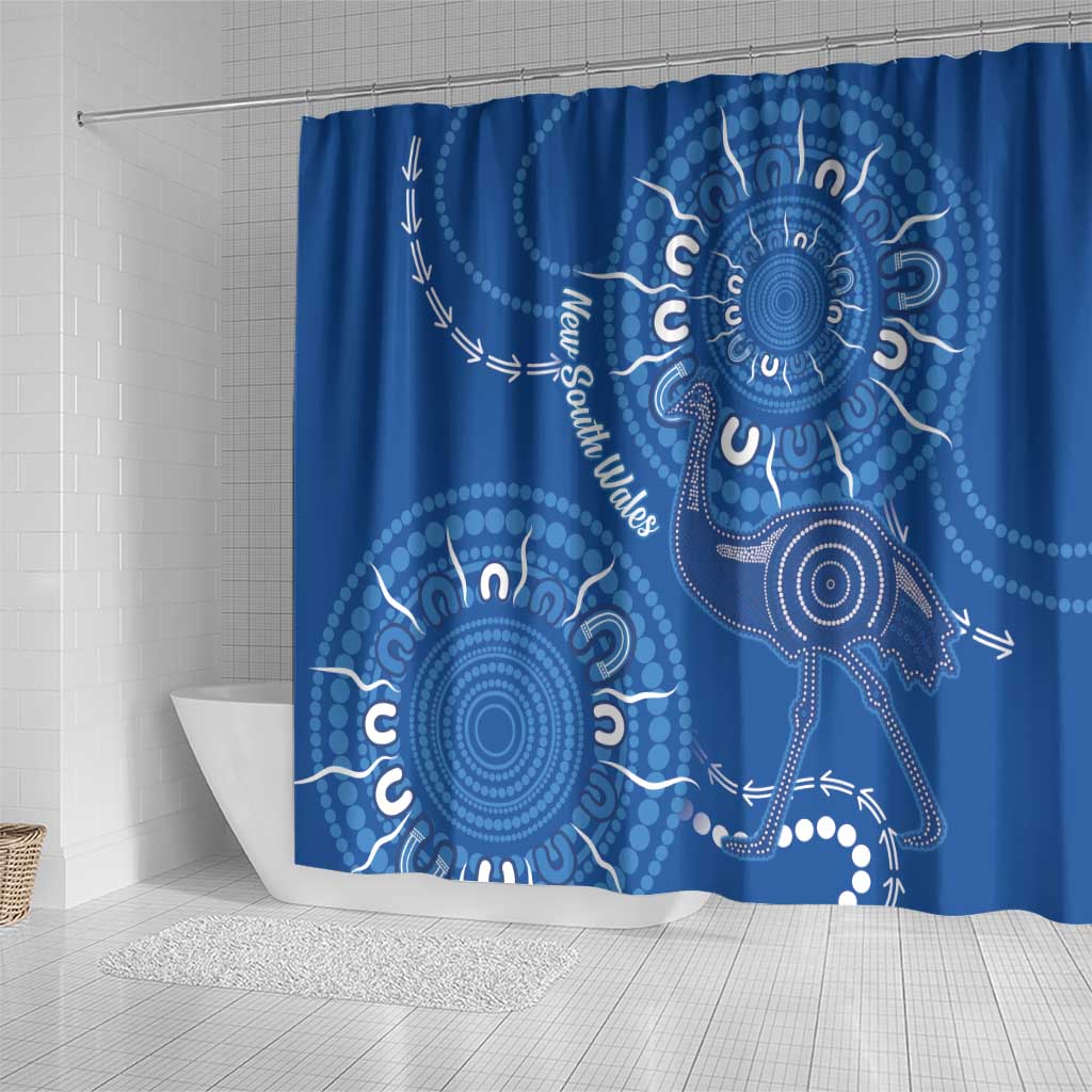 Australia New South Wales Shower Curtain Aussie Emu With Aboriginal Art