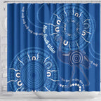 Australia New South Wales Shower Curtain Aussie Emu With Aboriginal Art
