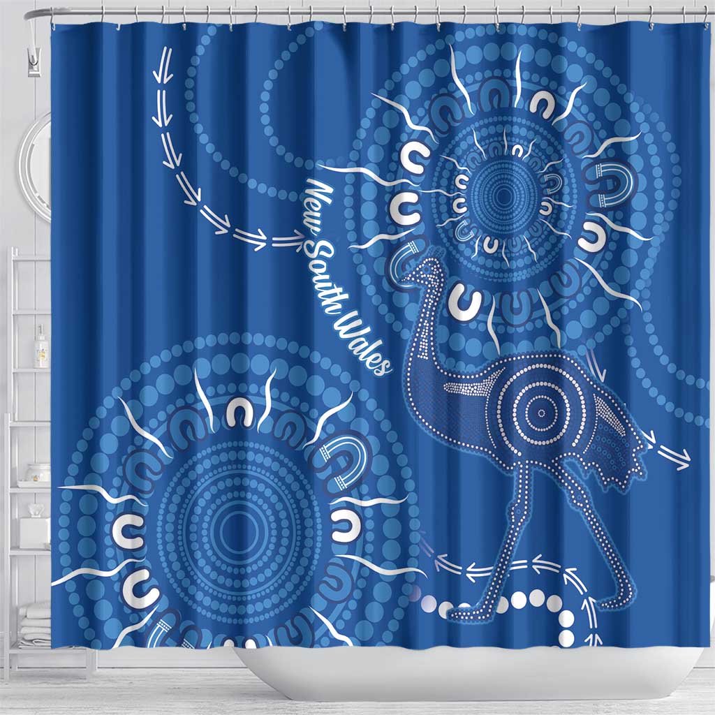 Australia New South Wales Shower Curtain Aussie Emu With Aboriginal Art