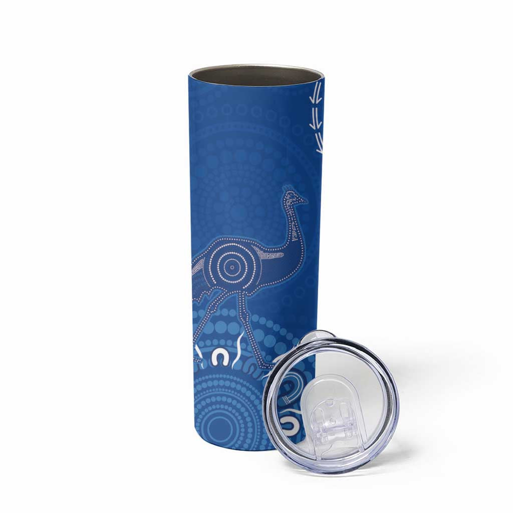Australia New South Wales Skinny Tumbler Aussie Emu With Aboriginal Art