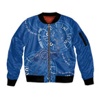 Australia New South Wales Sleeve Zip Bomber Jacket Aussie Emu With Aboriginal Art