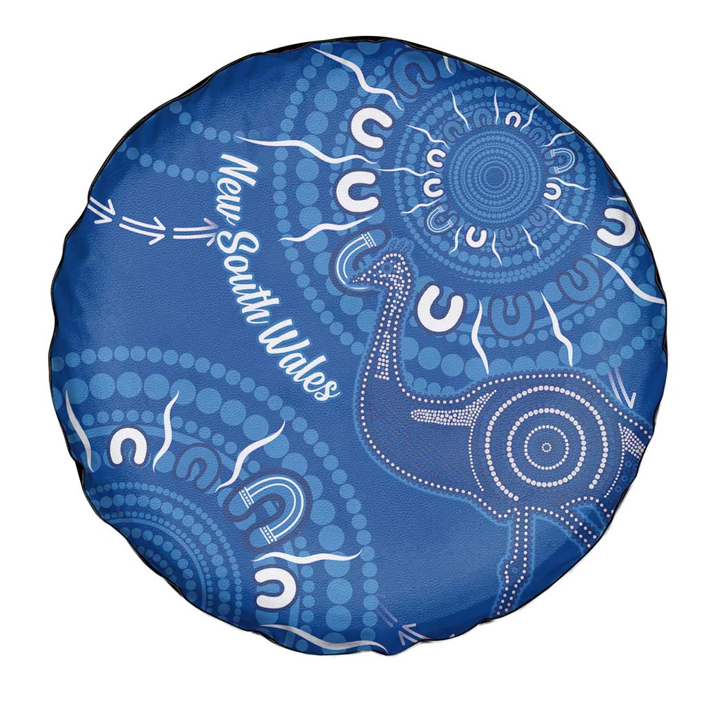 Australia New South Wales Spare Tire Cover Aussie Emu With Aboriginal Art