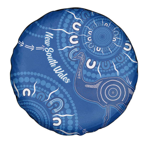 Australia New South Wales Spare Tire Cover Aussie Emu With Aboriginal Art