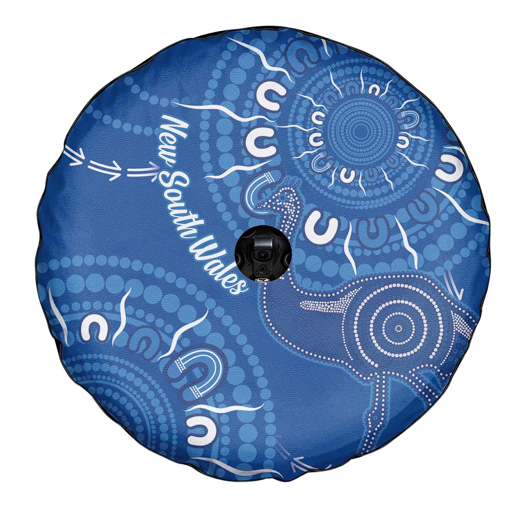 Australia New South Wales Spare Tire Cover Aussie Emu With Aboriginal Art
