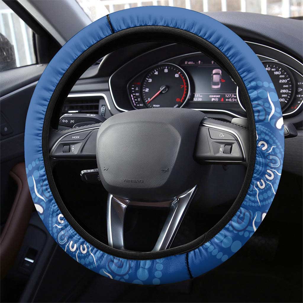 Australia New South Wales Steering Wheel Cover Aussie Emu With Aboriginal Art