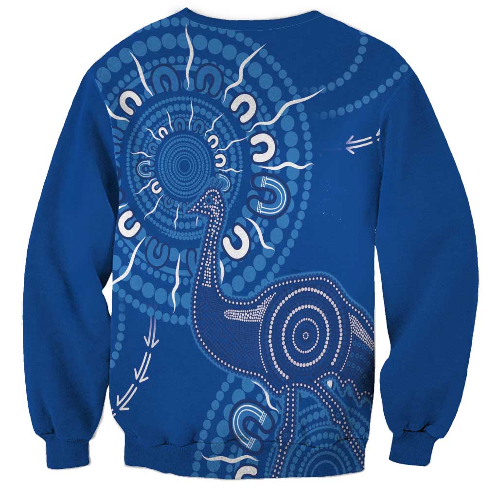 Australia New South Wales Sweatshirt Aussie Emu With Aboriginal Art