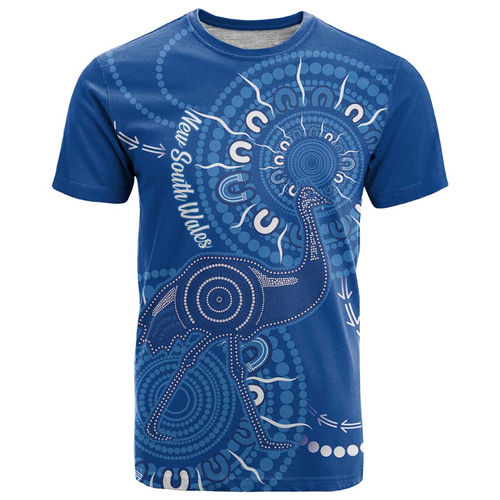 Australia New South Wales T Shirt Aussie Emu With Aboriginal Art