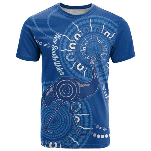 Australia New South Wales T Shirt Aussie Emu With Aboriginal Art