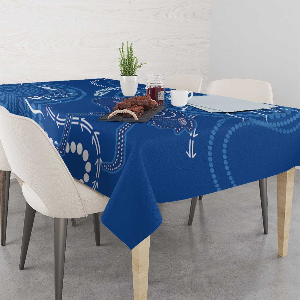 Australia New South Wales Tablecloth Aussie Emu With Aboriginal Art
