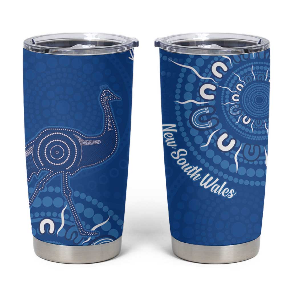 Australia New South Wales Tumbler Cup Aussie Emu With Aboriginal Art