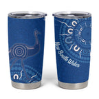 Australia New South Wales Tumbler Cup Aussie Emu With Aboriginal Art