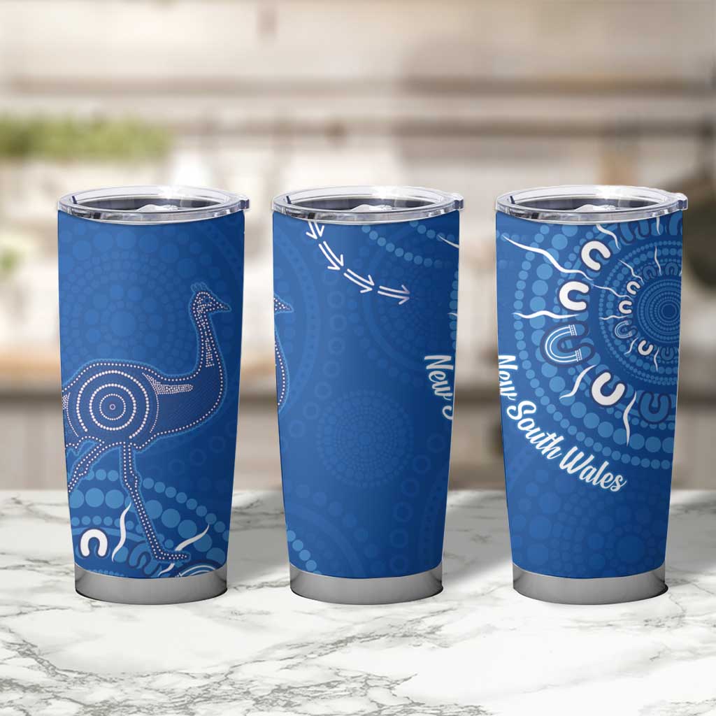 Australia New South Wales Tumbler Cup Aussie Emu With Aboriginal Art