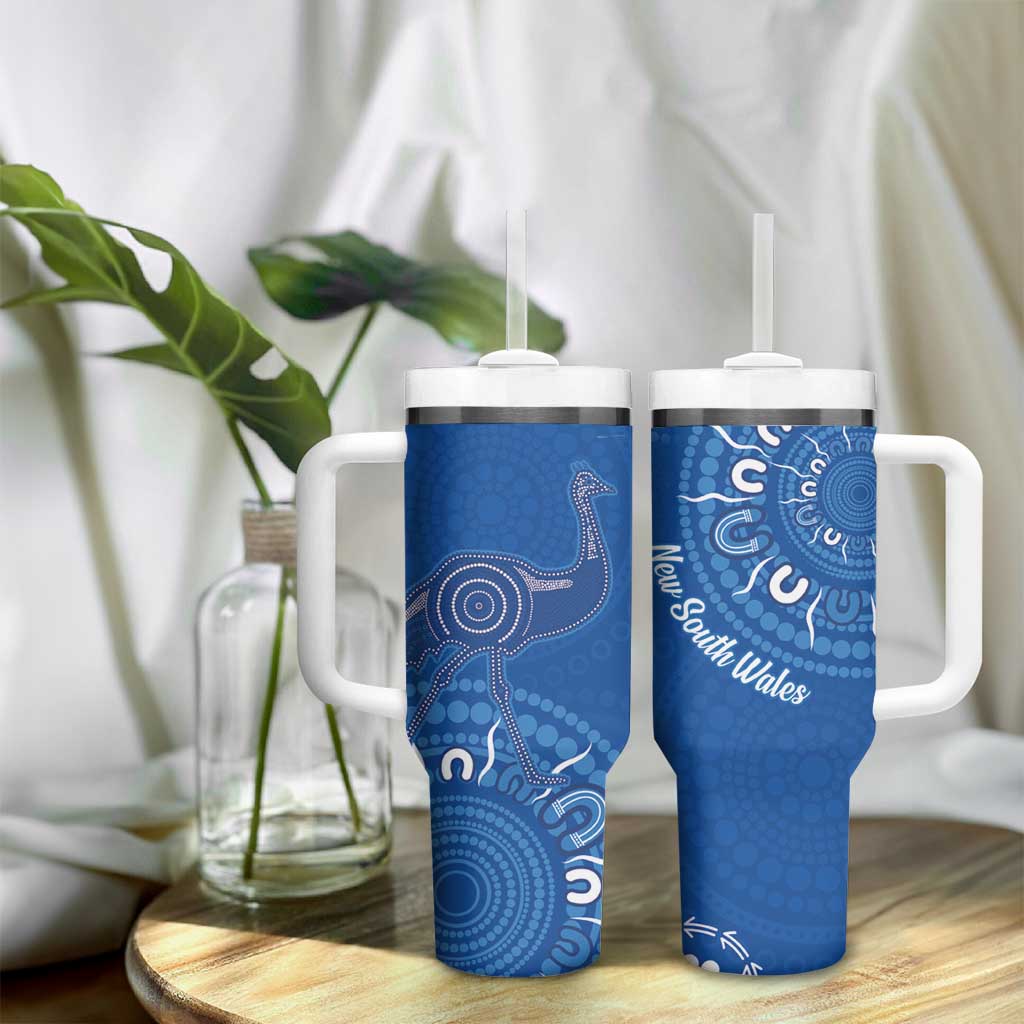 Australia New South Wales Tumbler With Handle Aussie Emu With Aboriginal Art