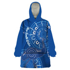 Australia New South Wales Wearable Blanket Hoodie Aussie Emu With Aboriginal Art