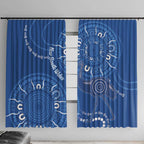 Australia New South Wales Window Curtain Aussie Emu With Aboriginal Art
