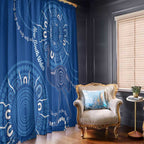 Australia New South Wales Window Curtain Aussie Emu With Aboriginal Art