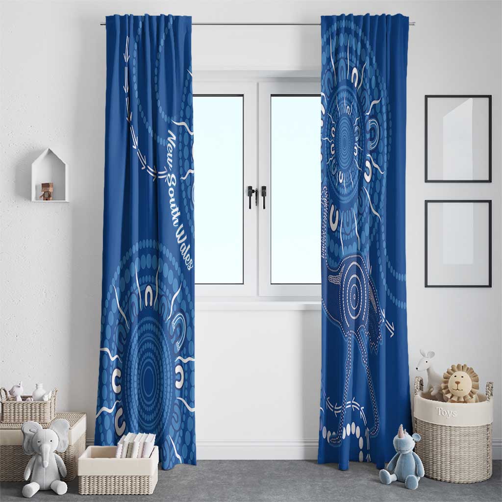 Australia New South Wales Window Curtain Aussie Emu With Aboriginal Art