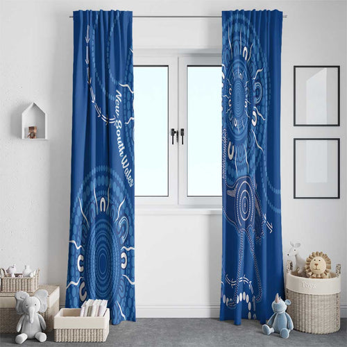 Australia New South Wales Window Curtain Aussie Emu With Aboriginal Art