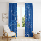 Australia New South Wales Window Curtain Aussie Emu With Aboriginal Art