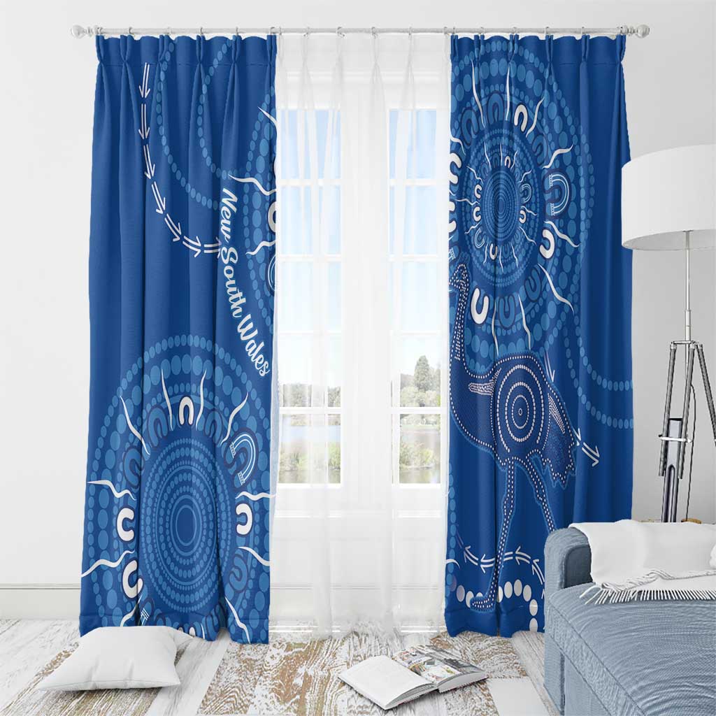 Australia New South Wales Window Curtain Aussie Emu With Aboriginal Art