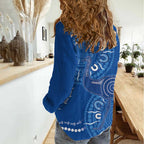 Australia New South Wales Women Casual Shirt Aussie Emu With Aboriginal Art
