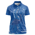 Australia New South Wales Women Polo Shirt Aussie Emu With Aboriginal Art