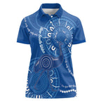 Australia New South Wales Women Polo Shirt Aussie Emu With Aboriginal Art