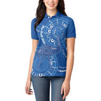 Australia New South Wales Women Polo Shirt Aussie Emu With Aboriginal Art