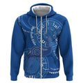 Australia New South Wales Zip Hoodie Aussie Emu With Aboriginal Art