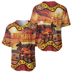 Northern Territory Uluru Baseball Jersey Ayers Rock Kangaroo Aboriginal Art