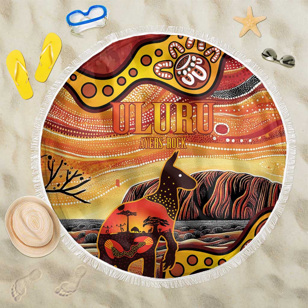 Northern Territory Uluru Beach Blanket Ayers Rock Kangaroo Aboriginal Art