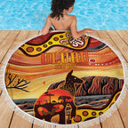 Northern Territory Uluru Beach Blanket Ayers Rock Kangaroo Aboriginal Art