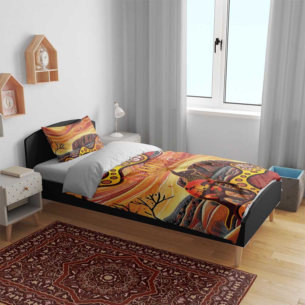 Northern Territory Uluru Bedding Set Ayers Rock Kangaroo Aboriginal Art