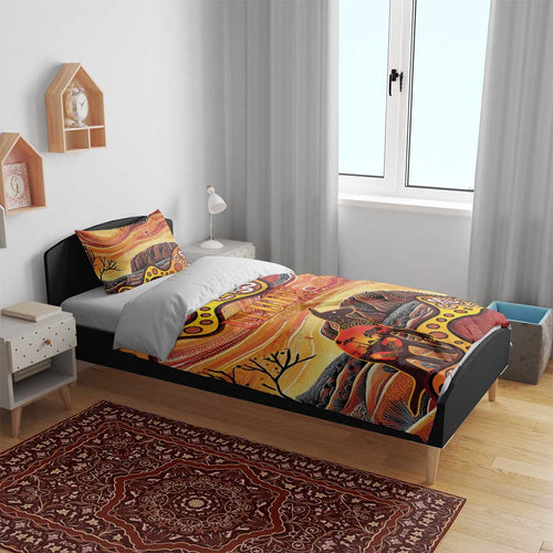 Northern Territory Uluru Bedding Set Ayers Rock Kangaroo Aboriginal Art