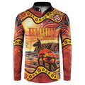 Northern Territory Uluru Button Sweatshirt Ayers Rock Kangaroo Aboriginal Art